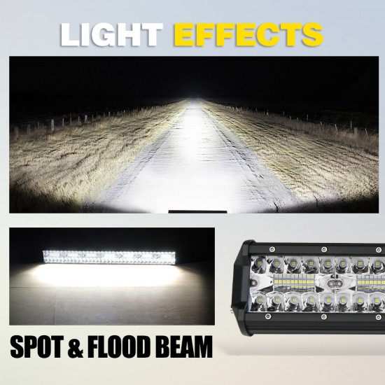 Proiector auto LED, 975W, 130CM, Triple Row Spot & Flood, Led bar Ultra Light, 12-24V