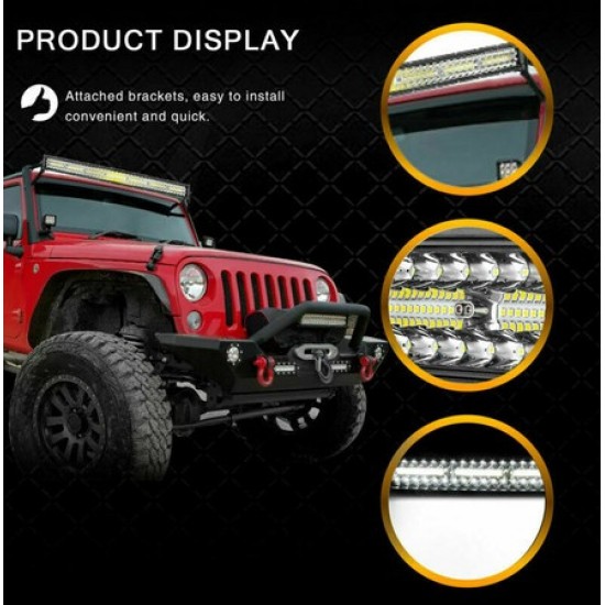 Proiector auto LED, 390W, 55CM, Triple Row Spot & Flood, Led bar Ultra Light, 12-24V