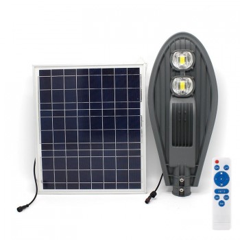 Lampa LED 100W iluminat stradal cu panou solar si telecomanda