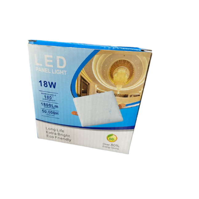 Plafoniera LED incastrabila 18W, fara cadru, patrata, 1800 lm, 6500K Plafoniera LED incastrabila 18W, fara cadru, patrata, 1800 lm, 6500K