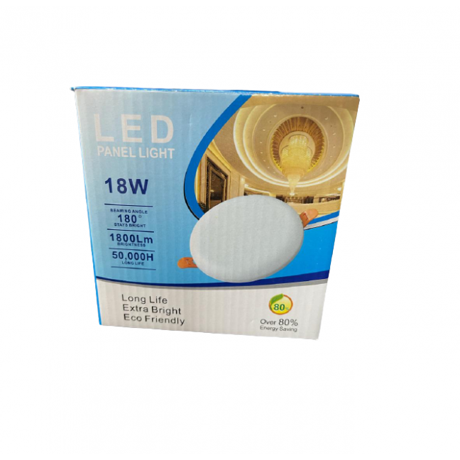 Plafoniera LED incastrabila 18W, fara cadru, rotunda, 1800 lm, 6500K