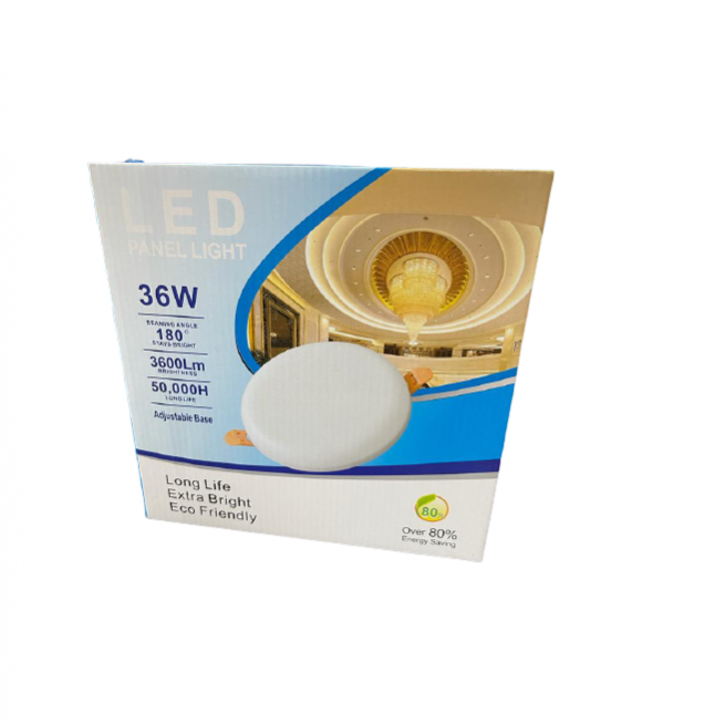 Plafoniera LED incastrabila 36W, fara cadru, rotunda, 3600 lm, 6500K