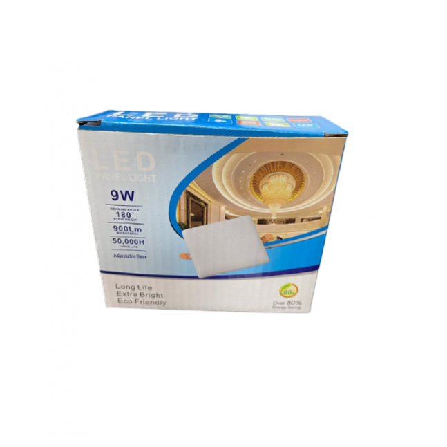 Plafoniera LED incastrabila 9W, fara cadru, patrata, 900 lm, 6500K