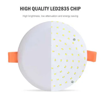 Plafoniera LED incastrabila 9W, fara cadru, rotunda, 900 lm, 6500K