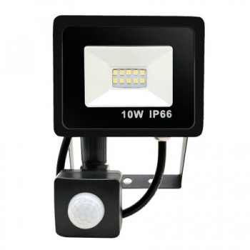 Proiector LED 10W de exterior cu senzor de miscare , 900lm, 6500K, IP66