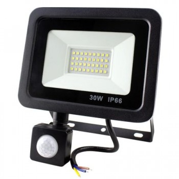 Proiector LED 30W cu senzor de miscare, 2700lm, 6500K, IP66