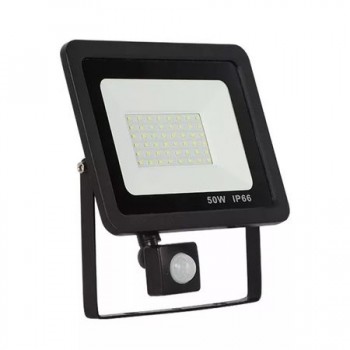 Proiector LED 50W cu senzor de miscare, 4500lm, 6500K, IP66