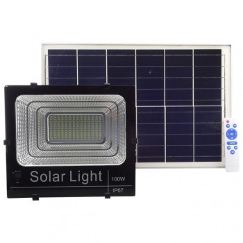 Proiector LED cu panou solar 100W