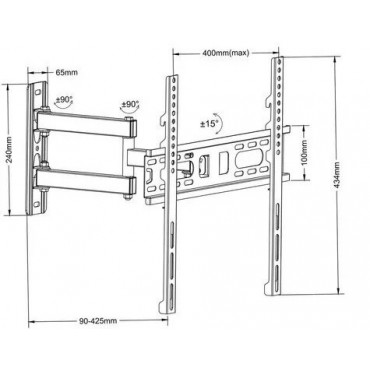 Suport TV de Perete Reglabil cu Braț, pentru LED/LCD/Smart TV, Max 30kg, VESA 100x100 Suport TV de Perete Reglabil cu Braț, pentru LED/LCD/Smart TV, Max 30kg, VESA 100x100