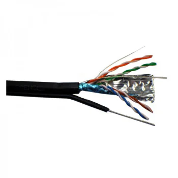 Cablu FTP cu sufa CAT5E CCA cu alimentare 2x0.75 tambur 305m Cablu FTP cu sufa CAT5E CCA cu alimentare 2x0.75 tambur 305m