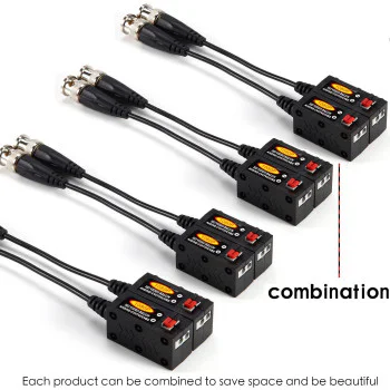 Video Balun 8MP, HD-CVI/TVI/AHD/CVBS, modular, press fit, 2 buc/set