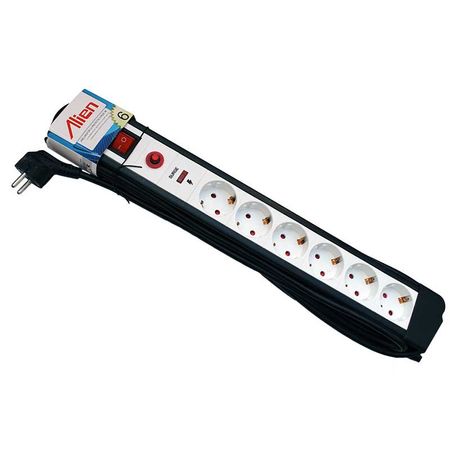 Prelungitor 6 prize 5m cu cablu 3x1,5mm cu protectie supratensiune Prelungitor 6 prize 5m cu cablu 3x1,5mm cu protectie supratensiune