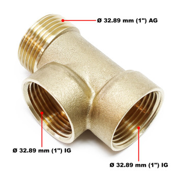 Teu de legatura cu 3 cai 32mm , 1 tol