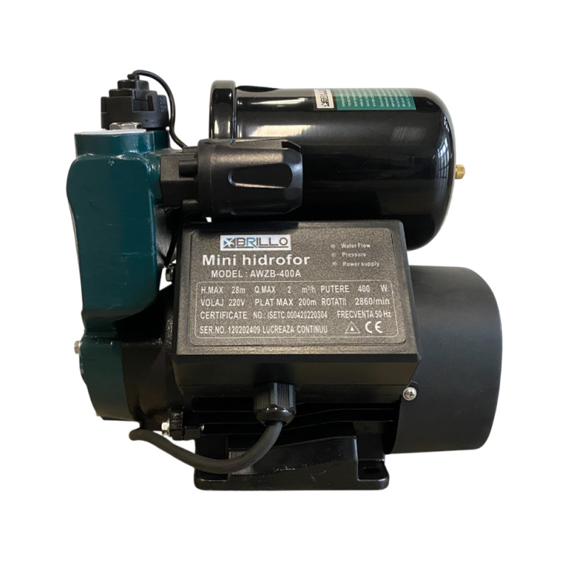 Mini Hidrofor Brillo 400W, H Refulare 28M Ape Curate/Murdare