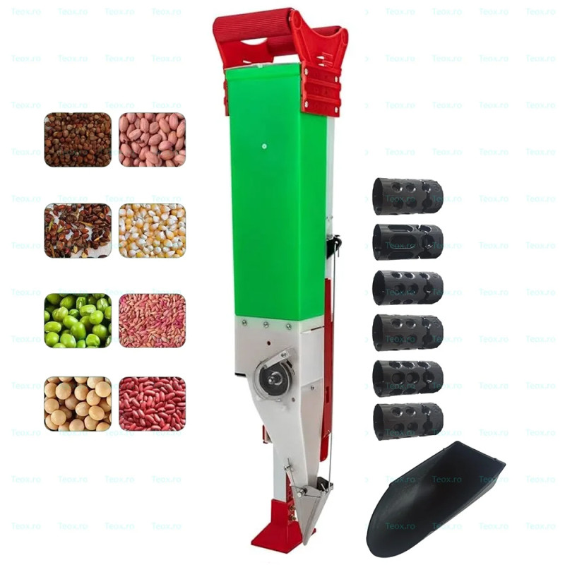 Plantator Seminte Manual Cu Distantier+6 Tamburi Marimi Diferite Plantator Seminte Manual Cu Distantier+6 Tamburi Marimi Diferite