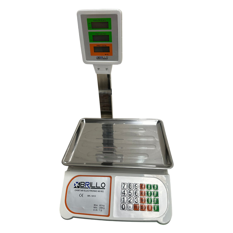 Cantar Electronic Brillo, Afisaj Dublu, 60Kg Îngrijire Grădină Cantar Electronic Brillo, Afisaj Dublu, 60Kg Îngrijire Grădină
