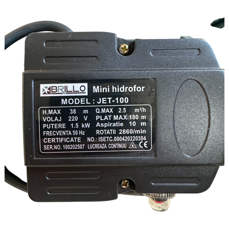 Pompa De Apa, Brillo, Jet 100L, 1.5Kw Sisteme Hidrofor